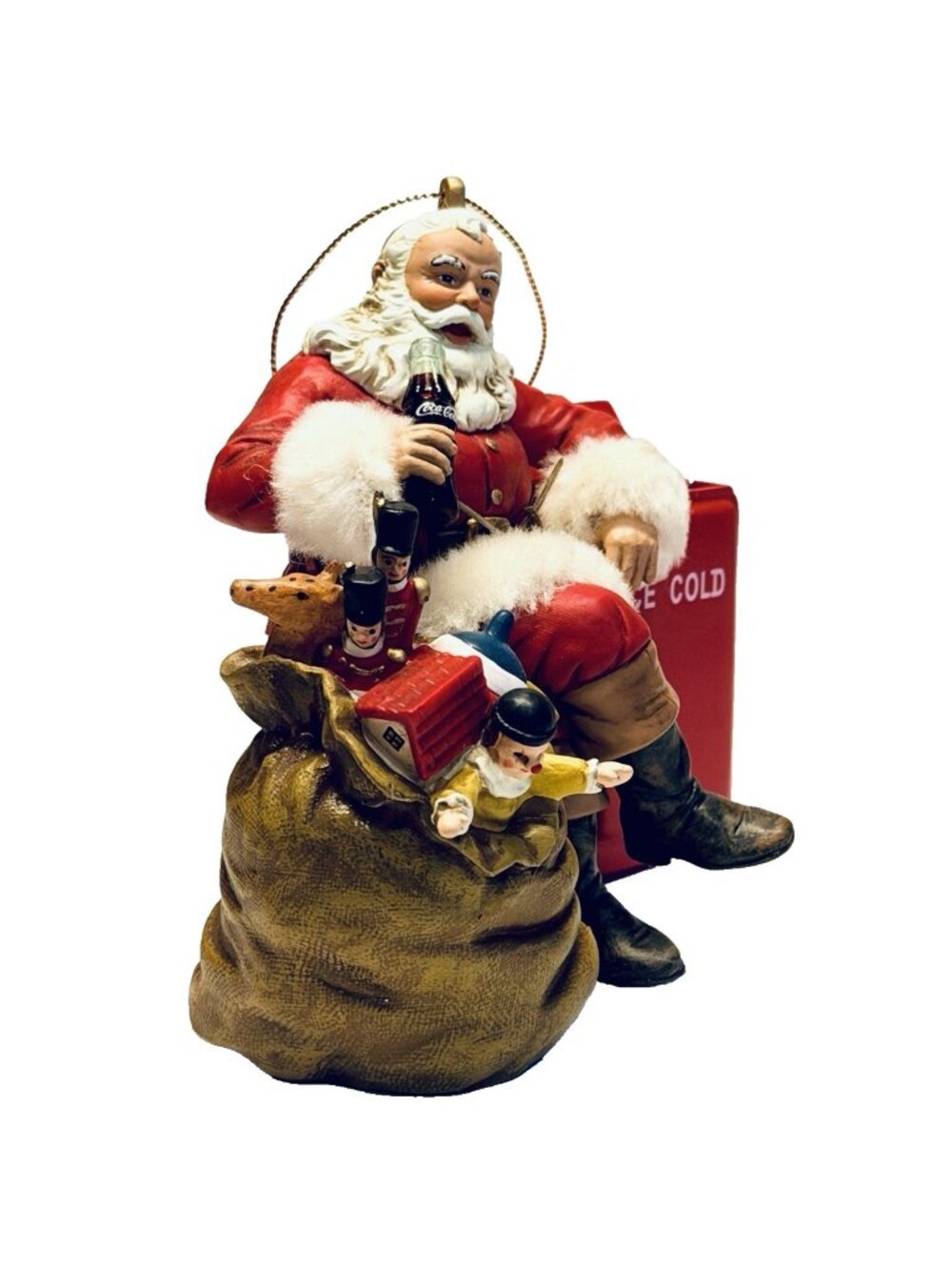 Coca-Cola Santa Claus Ice Cold VTG Soda Cooler Ornament - Picture 4 of 8